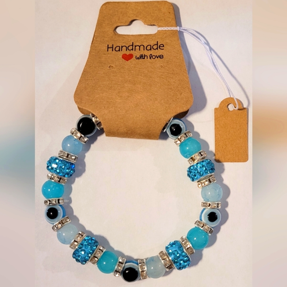 Blue Evil Eye Beaded Protection Mal De Ojo Luck Fashion Bracelet